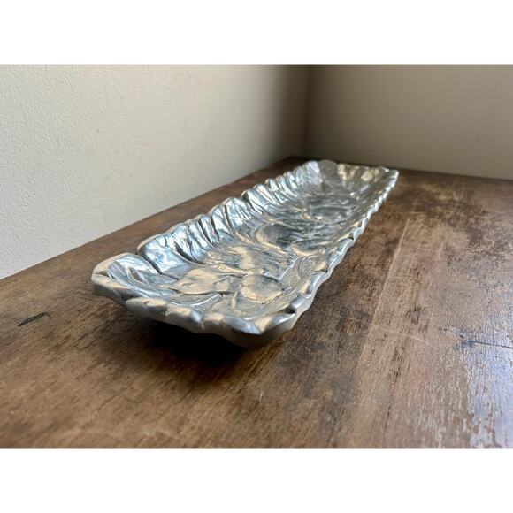 Vintage Pewter Bunny Long Tray | Easter Spring Decor | Prairiecore Granny Chic - Picture 6 of 7